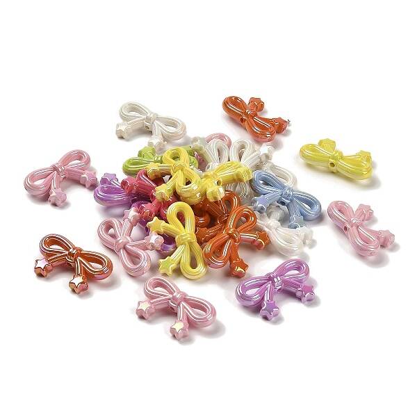 UV Plating Opaque Rainbow Iridescent Acrylic Beads