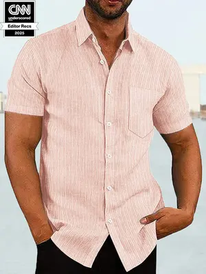 Short Sleeve Casual Shirt (US Only), Pastel Pink / S
