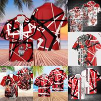 Van Halen Gift For Fan EVH Memorials Eddie Van Halen Red Guitar Hawaii Shirt For Men