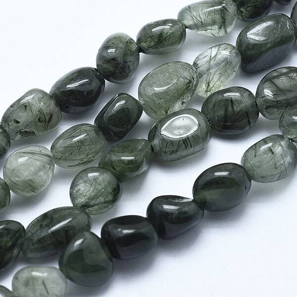 Natural Green Rutilated Quartz Beads Strands