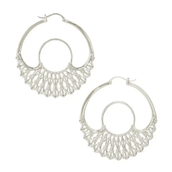 Iris Hoops Silver Large | Size: 2.5 in.
