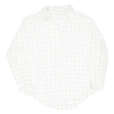 Womens Shirt White Floral Long Sleeve M