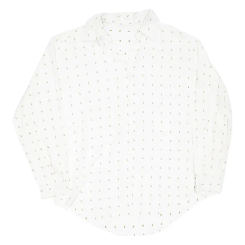 Womens Shirt White Floral Long Sleeve M