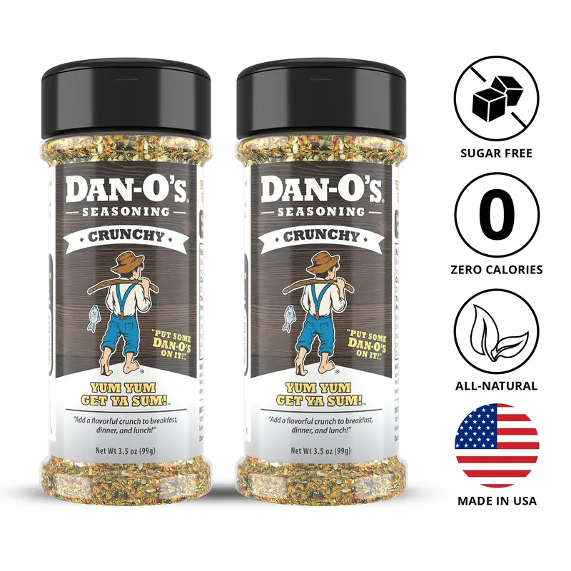 Dan-O's Seasoning Crunchy - Small Bottle 2 pack (3.5 oz) - All-Purpose Seasoning - everything bagel flavor seasoning with a t...