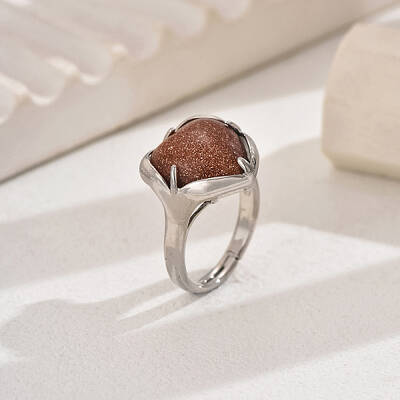 Heart-shaped Synthetic Goldstone Women's Ring