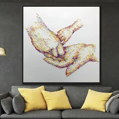Oversized Wall Art Family Paintings On Canvas Artwork Gift For Relative Love Oil Wall Art Home Decor | BONDS