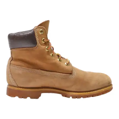 TIMBERLAND Icon 6 Nubuck Lace-Up Boots Brown Leather Mens UK 7.5