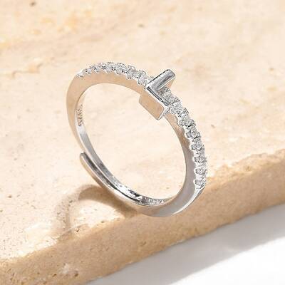 S925 Sterling Silver Adjustable Letter Rings for Women