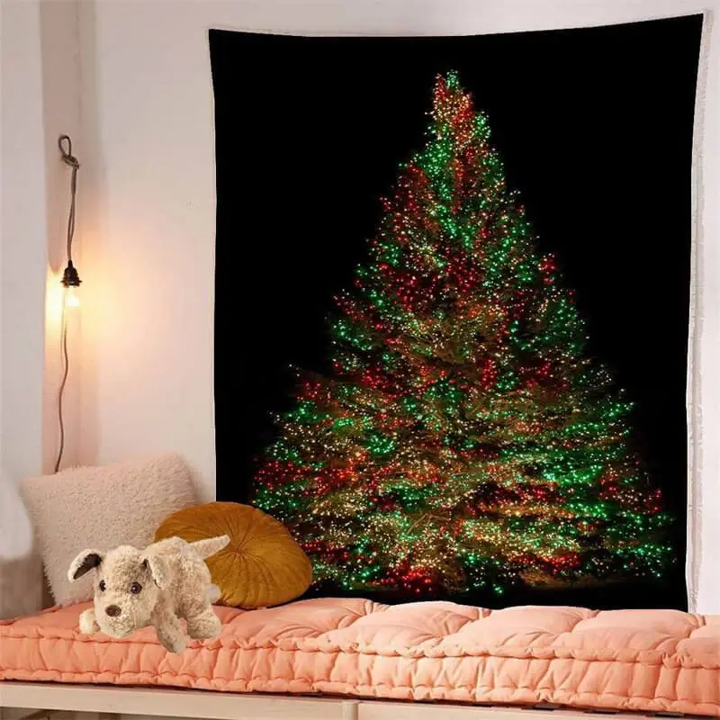 Glitter Tree Still Life Christmas Holiday Wall Tapestry - Aperturee