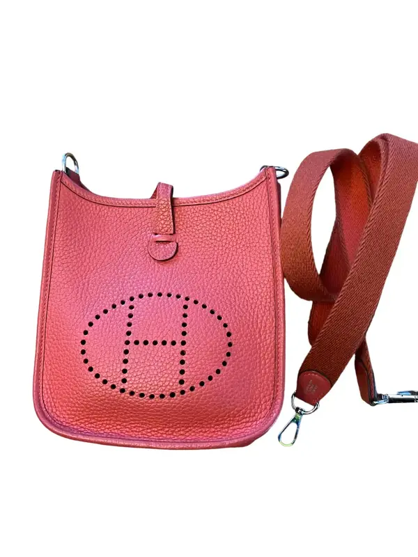 Pre-owned Hermes Clemence Leather Shoulder Bags Evelyn TPM