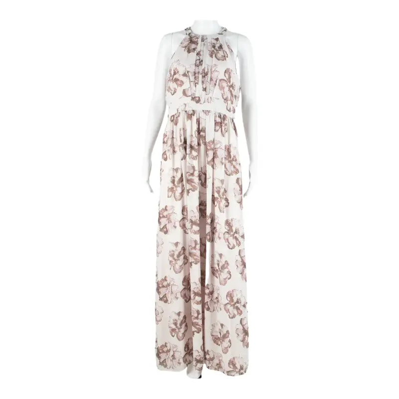 NINE WEST Womens Day Dress Pink Floral Sleeveless Long M