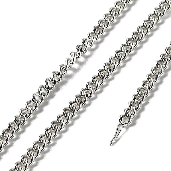 Anti-Tarnish Rhodium Plated 925 Sterling Silver Faceted Curb Chains