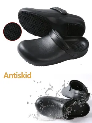 Professional Anti-Slip Shoes, Chef Kitchen Work Shoes, High Elasticity Eva Rubber Sole, Lightweight Breathable Safety Protect...