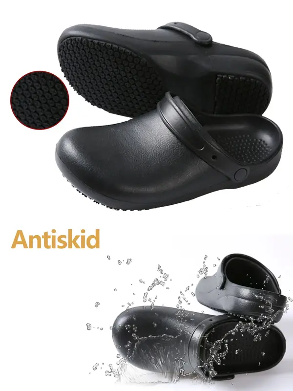Professional Anti-Slip Shoes, Chef Kitchen Work Shoes, High Elasticity Eva Rubber Sole, Lightweight Breathable Safety Protect...