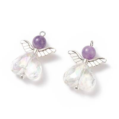 Natural Amethyst AB Color Acrylic Pendants