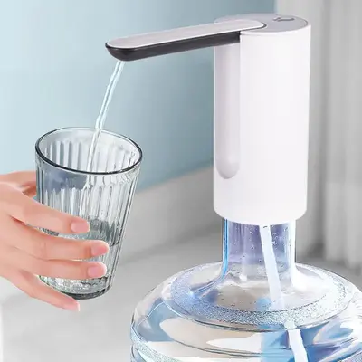 Portable Water Dispenser, USB Rechargeable Water Bottle Pump, Wireless Barrel Type Water Bottle Pump for Home Office