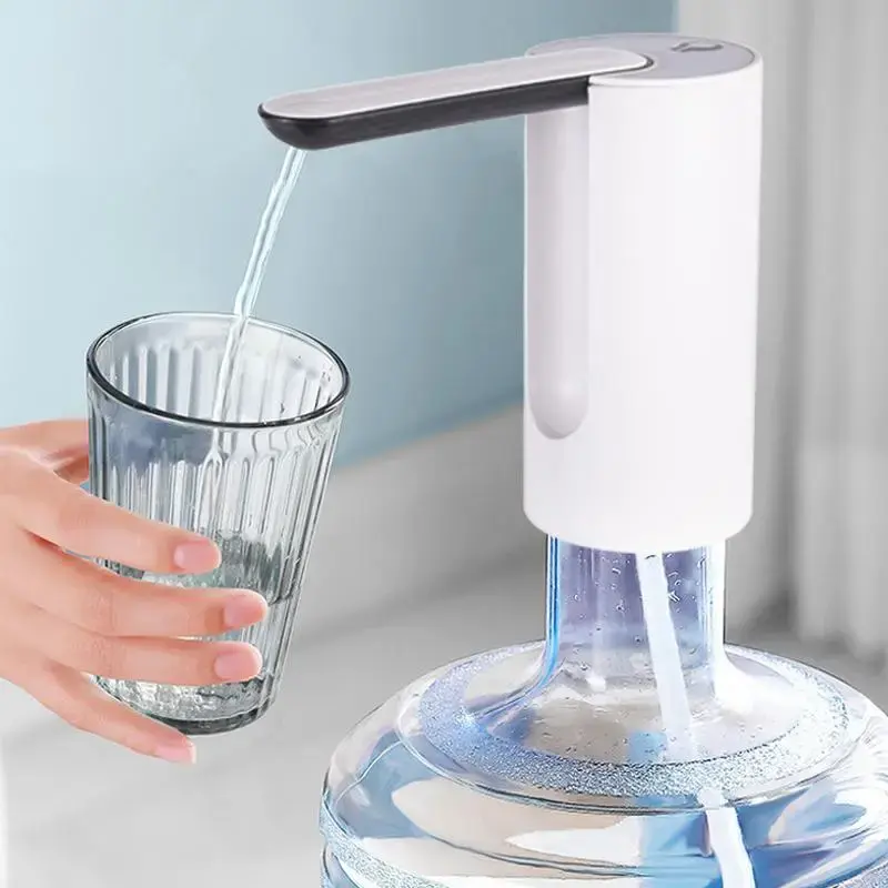 Portable Water Dispenser, USB Rechargeable Water Bottle Pump, Wireless Barrel Type Water Bottle Pump for Home Office