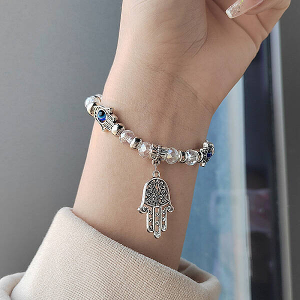 Alloy Turkiye Hamsa Hand Pendant Bracelets