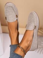 Women's Fashionable Plain Color Slip on Loafers, 2025 New Style Casual Comfortable Breathable Shoes for Daily Wear, Trending ...