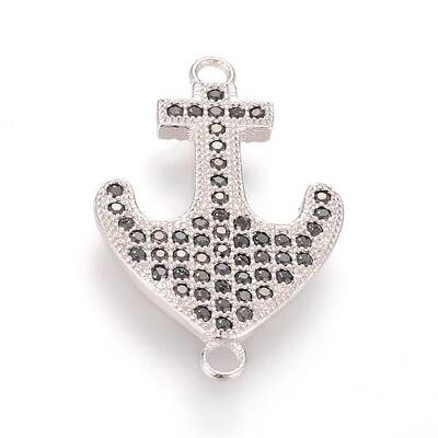 Brass Micro Pave Cubic Zirconia Links