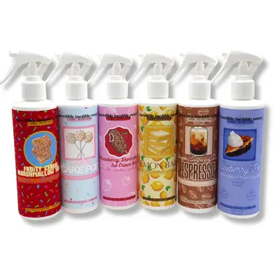 Year Round Collection: Incredible Inedible Sweets Dessert Scented Premium Fabric Refresher & Linen Spray - 8 oz. & 4 Oz. Bott...