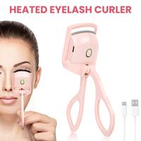 Electric Heated Eyelash Curler, Rechargeable, Multi-Temp, Anti-Scald Silicone, Long-Lasting Curling, Portable, Women Makeup T...
