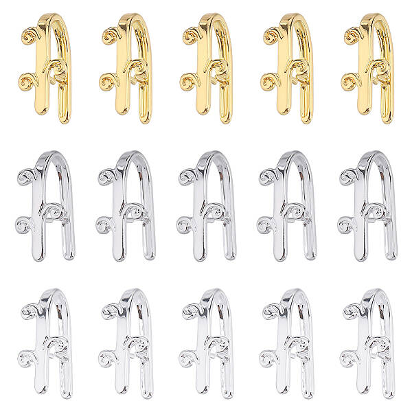 30Pcs 3 Colors Brass Snap on Bails
