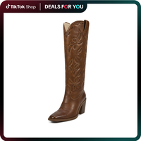 Wetkiss Knee High Cowboy Cowgirl Boots for Women, Western Boots with Pull On Tab, Chunky Heel Design, Unique and Stylish deal...