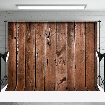 Brown Wooden Retro Wall Backdrop For Photo Booth - Aperturee