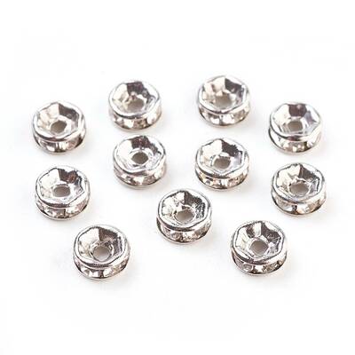 Brass Rhinestone Spacer Beads