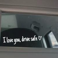 I Love You，drive safe Rearview Mirror Sticker Decal - Car Truck Sticker for Safe Driving, White color Waterproof Vinyl vehi...