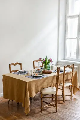 Linen tablecloth in Mustard | Size: 39x39