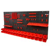 VEVOR Wall Mounted Storage Bins, 30-Bin Parts Rack Organizer Garage Plastic Shop Tool with Wall Panels/Tool Holders/Hooks, To...