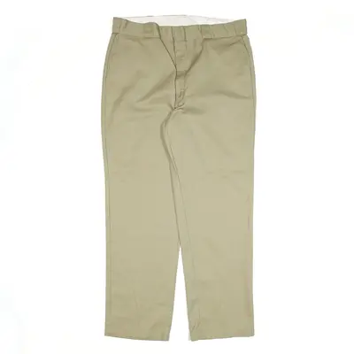 DICKIES Worker Beige Regular Straight Trousers Mens W38 L32