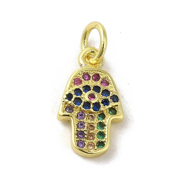 Brass Micro Pave Cubic Zirconia Charms