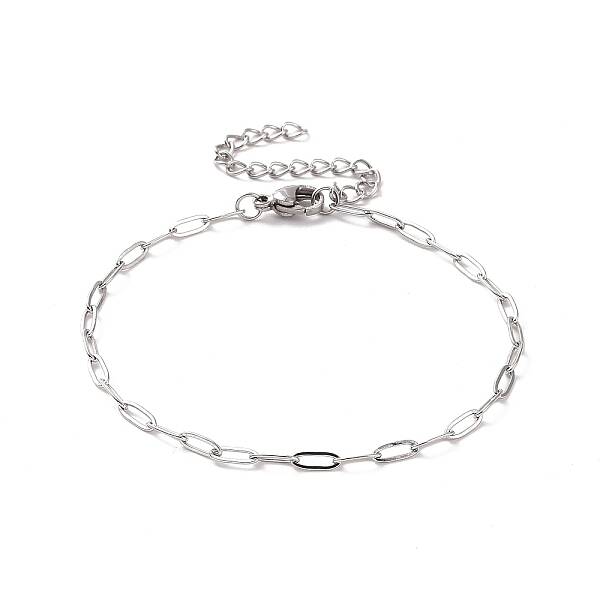 Non-Tarnish 304 Stainless Steel Cable Chain Bracelet for Men Women