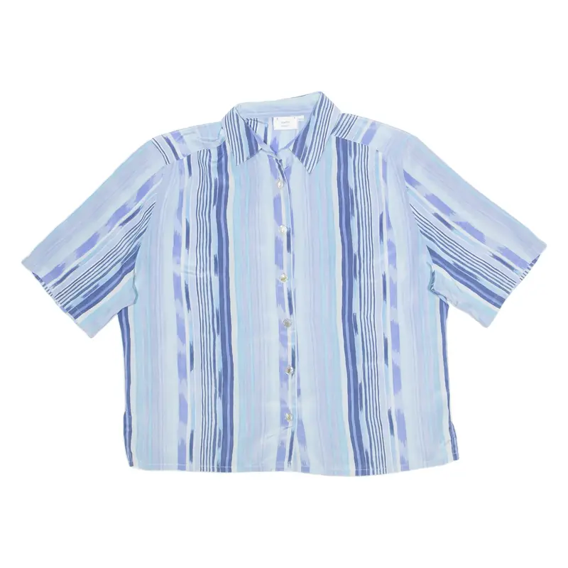 Womens Printed Blouse Blue Striped XL