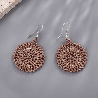 Glass Seed Braided Dangle Earrings for Women