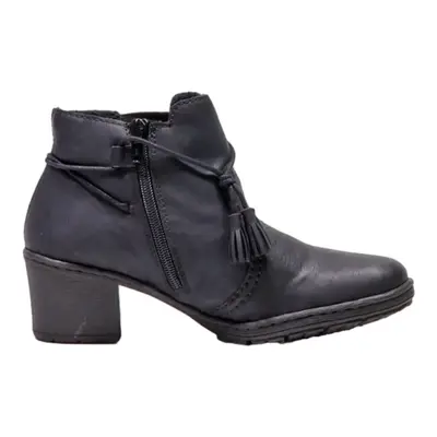 RIEKER Ankle Boots Black Leather Womens UK 5