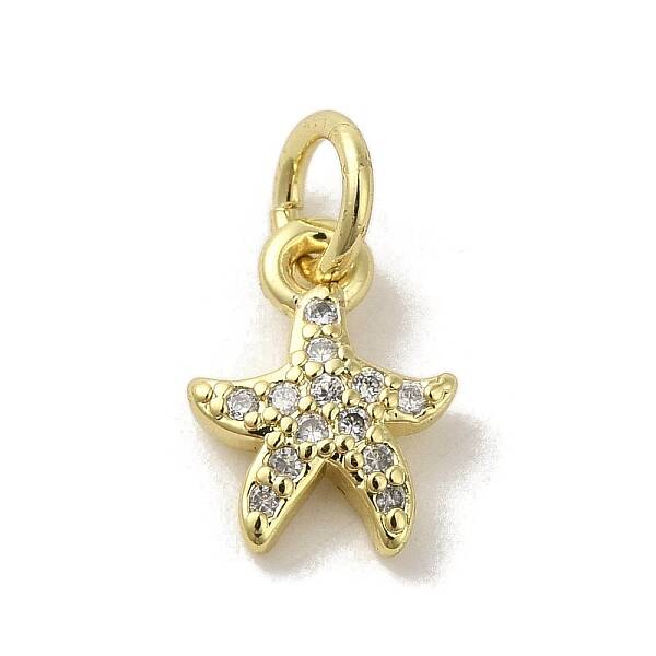 Brass Micro Pave Cubic Zirconia Charms