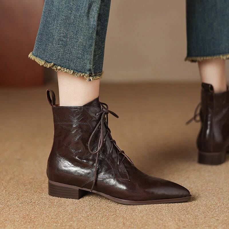 CHIKO Agni Pointy Toe Block Heels Ankle Boots