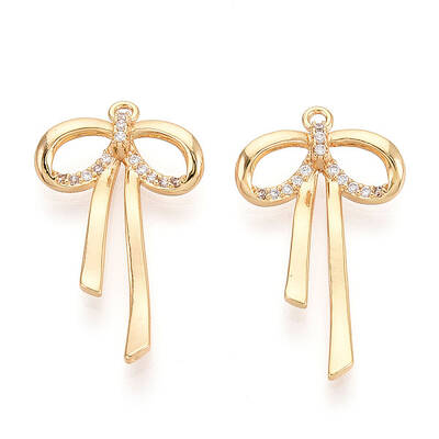 Brass Micro Pave Clear Cubic Zirconia Pendants
