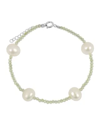 Toni Bracelet | Metal Color: Silver | Gemstone: Peridot | Length: Adjustable 6 - 7 inches