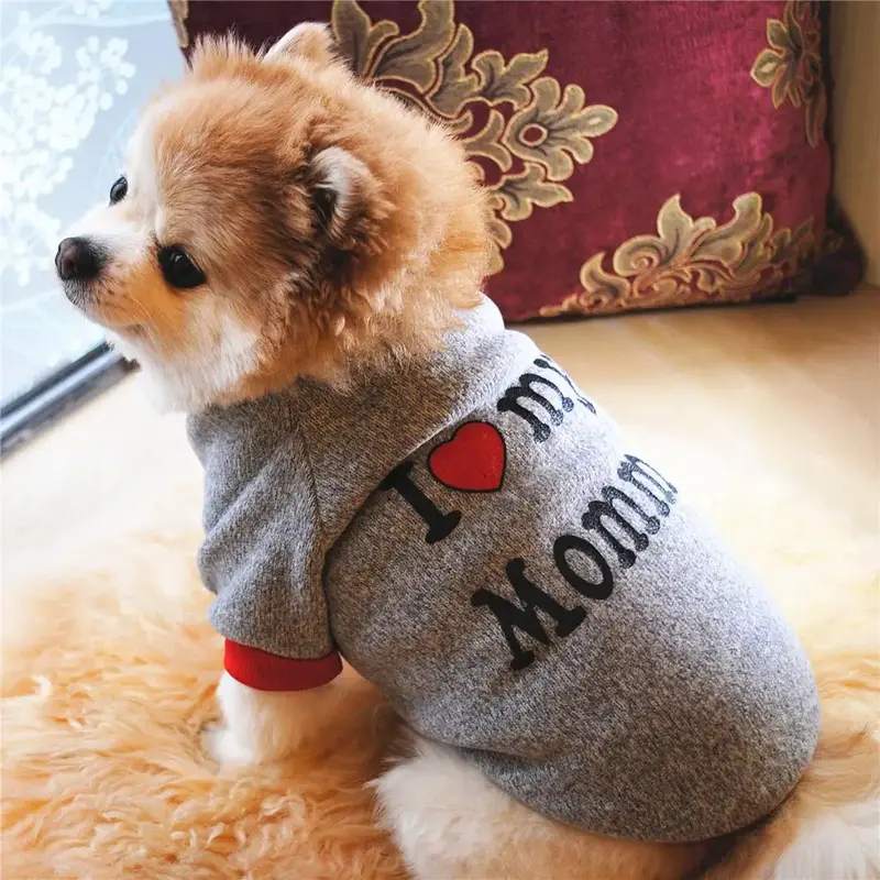 I Love My Mommy Letter Print Pet Clothes, Casual Soft Comfortable Pet Clothing for Small Medium Large Dogs & Cats, Pet Clothe...