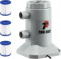 Tool Daily Pool Filter Pump for Above Ground Swimming Pools, Small Pool Pump and Filter Kit, 2 Extra Filter Cartridge Replace...