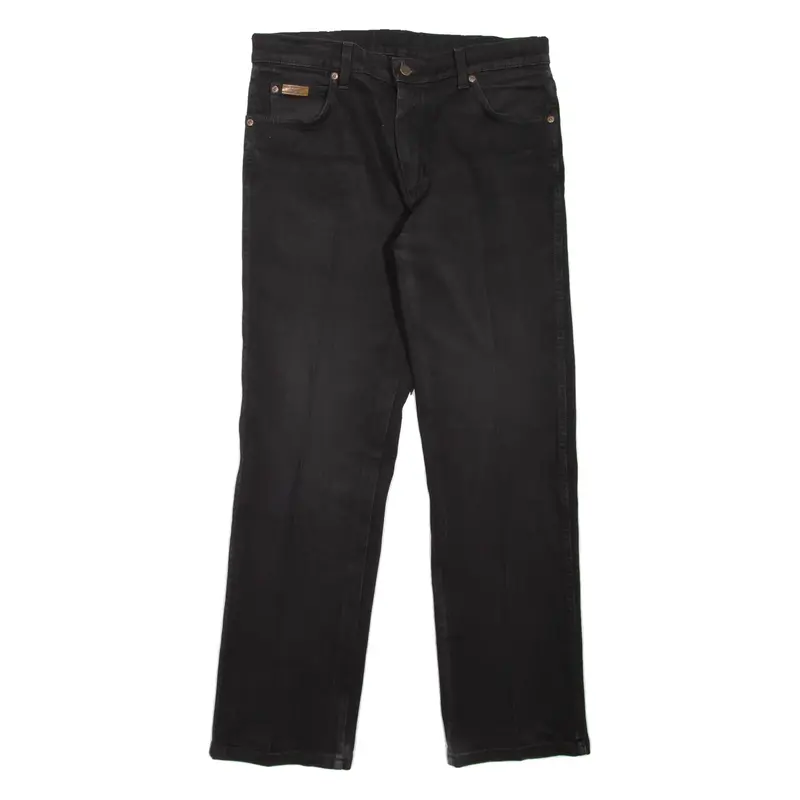 WRANGLER Mens Jeans Black Regular Straight W33 L30