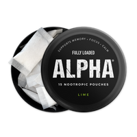 ALPHA Lime Nootropic Pouches by Fully Loaded - Calm, Focus, Memory - Sugar Free Flavor Powder Sweet