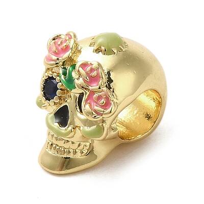 Brass Rhinestone European Beads