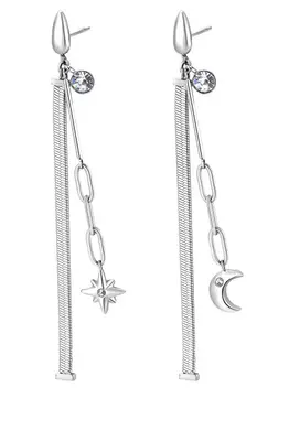 Brosway Cry Chant BAH53 Asymmetric Long Crystal Earrings