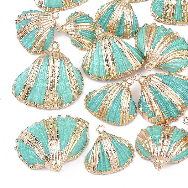 Spray Paint & Electroplate Sea Shell Pendants